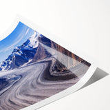 Extra large rolled print featuring line art flowers in muted tones, suitable for large living room wall art.