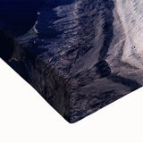 Black and white landscape art painting of Yukon scenery on a large stretched canvas, suitable for bedroom wall art.