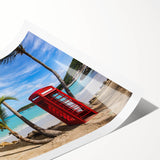 Extra large wall art featuring line art flowers on a rolled print, with vibrant Caribbean-inspired colors.