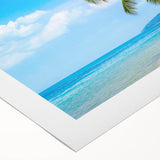 Art deco poster of a Caribbean Bahamas scenery in pastel shades on rolled canvas, suitable for dining room wall art.