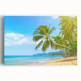 Black and white photograph of Caribbean scenery on stretched canvas, suitable as kitchen wall art or bedroom decor.