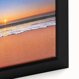Extra large black wall art featuring a textured Caribbean scenery on framed canvas, suitable for living room decor.