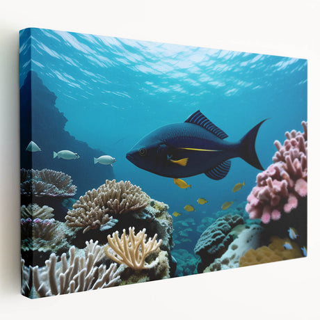 Large canvas print of a serene Caribbean scenery, ideal for kitchen wall art.