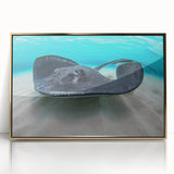 Framed acrylic print of a Caribbean seascape in pastel hues, ideal for modern art wall decor.