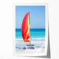Extra large rolled print of a Caribbean Cuba scenery with vibrant floral elements, ideal for dining room wall art.