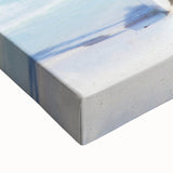 Black and white landscape art painting of a Caribbean shoreline on stretched canvas, ideal for bedroom wall decor.