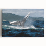 Black and white Caribbean coastal scenery on large stretched canvas, ideal for kitchen wall art.