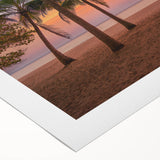 Art deco poster featuring a vibrant Caribbean scenery on rolled canvas, suitable for dining room wall art.