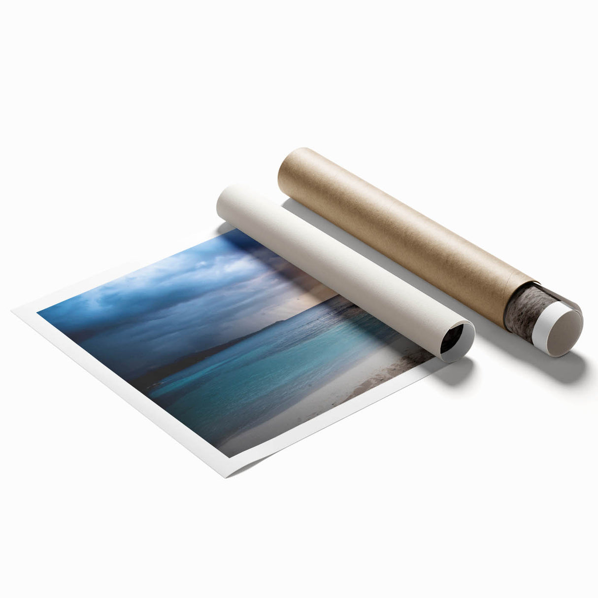 Extra large rolled print of a vibrant Caribbean scenery with lush florals, ideal for large living room or bathroom wall art.