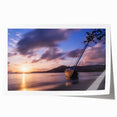 Extra large rolled print of a vibrant Caribbean scenery with lush florals, ideal for art wall dining room.