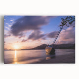 Black and white photograph on canvas of the Caribbean coast, ideal for kitchen wall art.