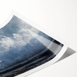 Extra large wall art featuring a line art design of flowers, in black and white tones, printed on rolled canvas.