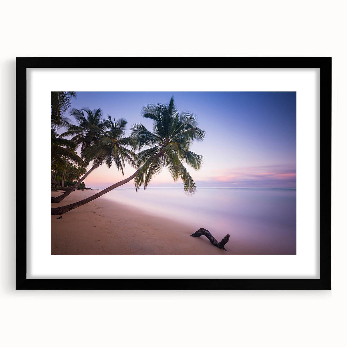 Extra large, colorful abstract art print of a Caribbean scenery on textured canvas, ideal for living room decor.