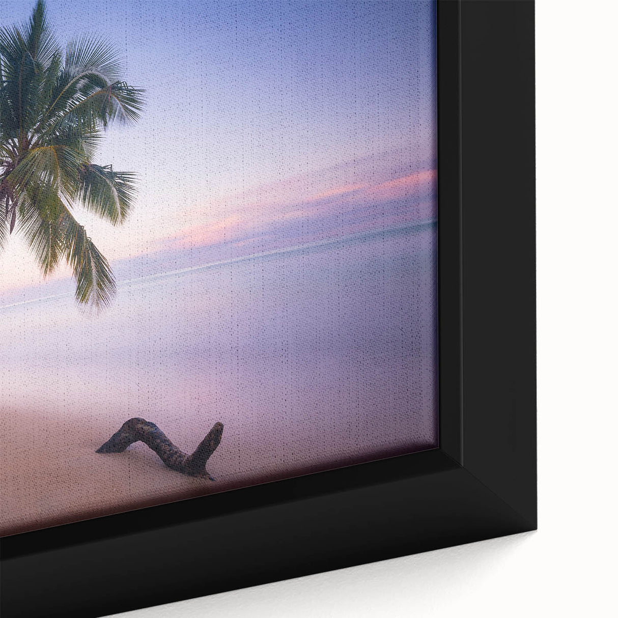 Extra large framed canvas featuring a textured depiction of Saint Lucia with vibrant, colorful art on a black background.