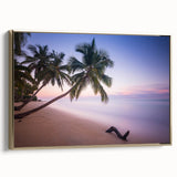 Framed canvas featuring a vintage-style landscape painting of Saint Lucia with muted gold and black tones.