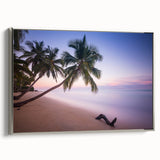 Framed canvas of a vintage-style Saint Lucia landscape with vibrant colors.