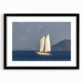 Extra large, colorful abstract art print of a Caribbean scene in a black frame, ideal for living room decor.