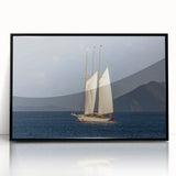 Large abstract wall art depicting Caribbean scenery on Saint Vincent, framed in black acrylic.