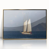 Art deco poster of Caribbean Saint Vincent scenery in gold framed acrylic, ideal for modern art wall decor.