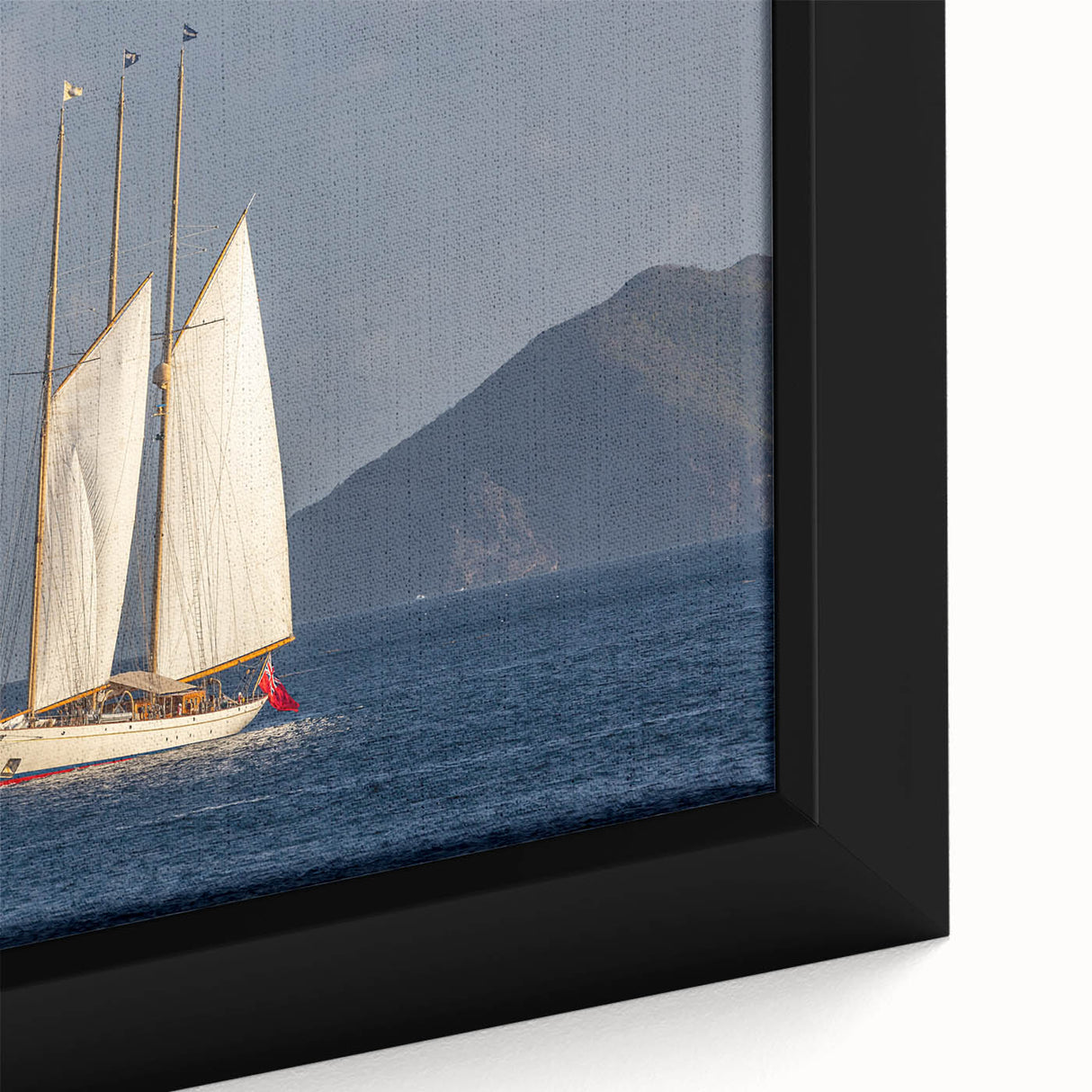 Black wall art featuring a textured, colorful Caribbean scenery on an extra large framed canvas, ideal for living room decor.