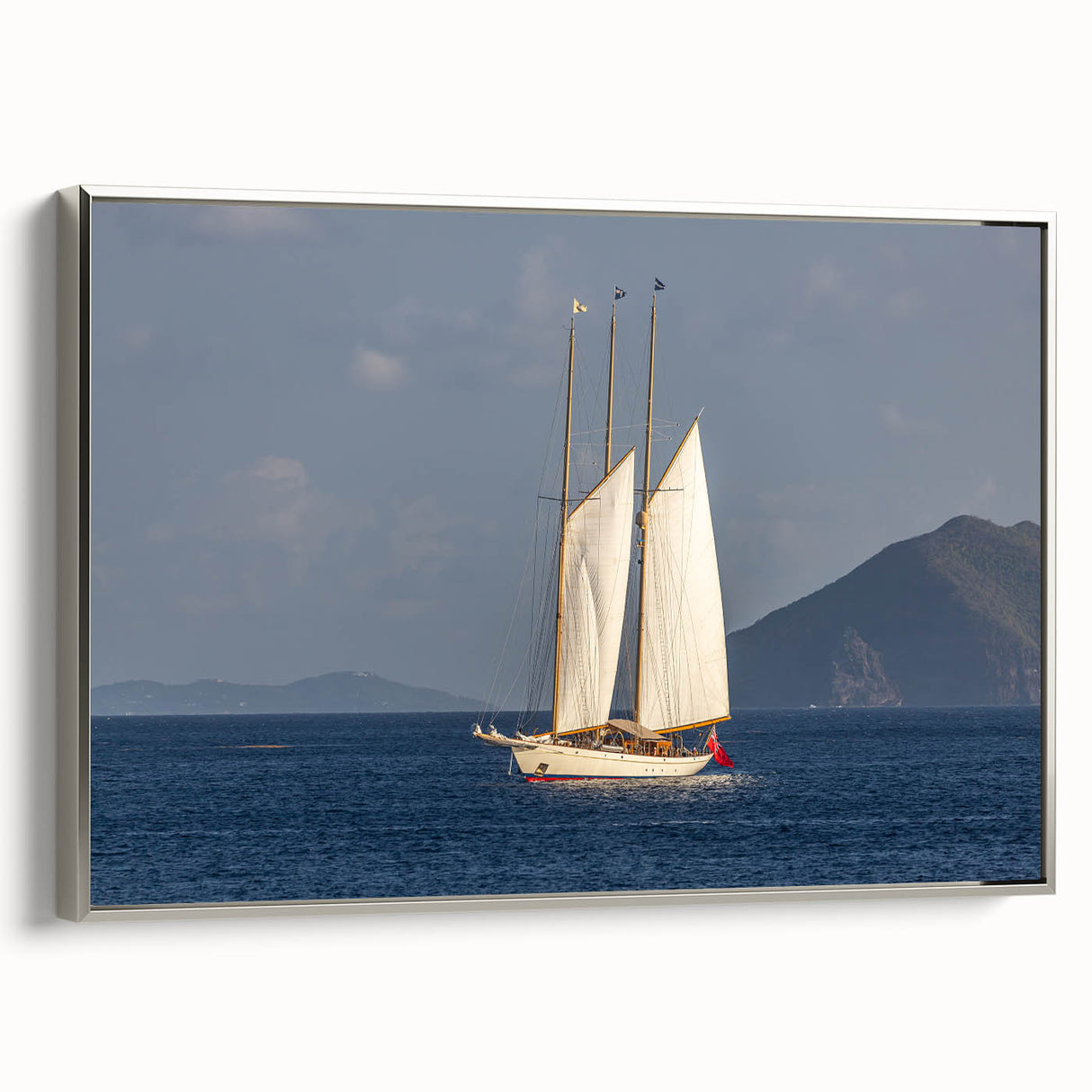 Landscape art painting of Saint Vincent with vibrant colors on a framed canvas, ideal for living room decor.