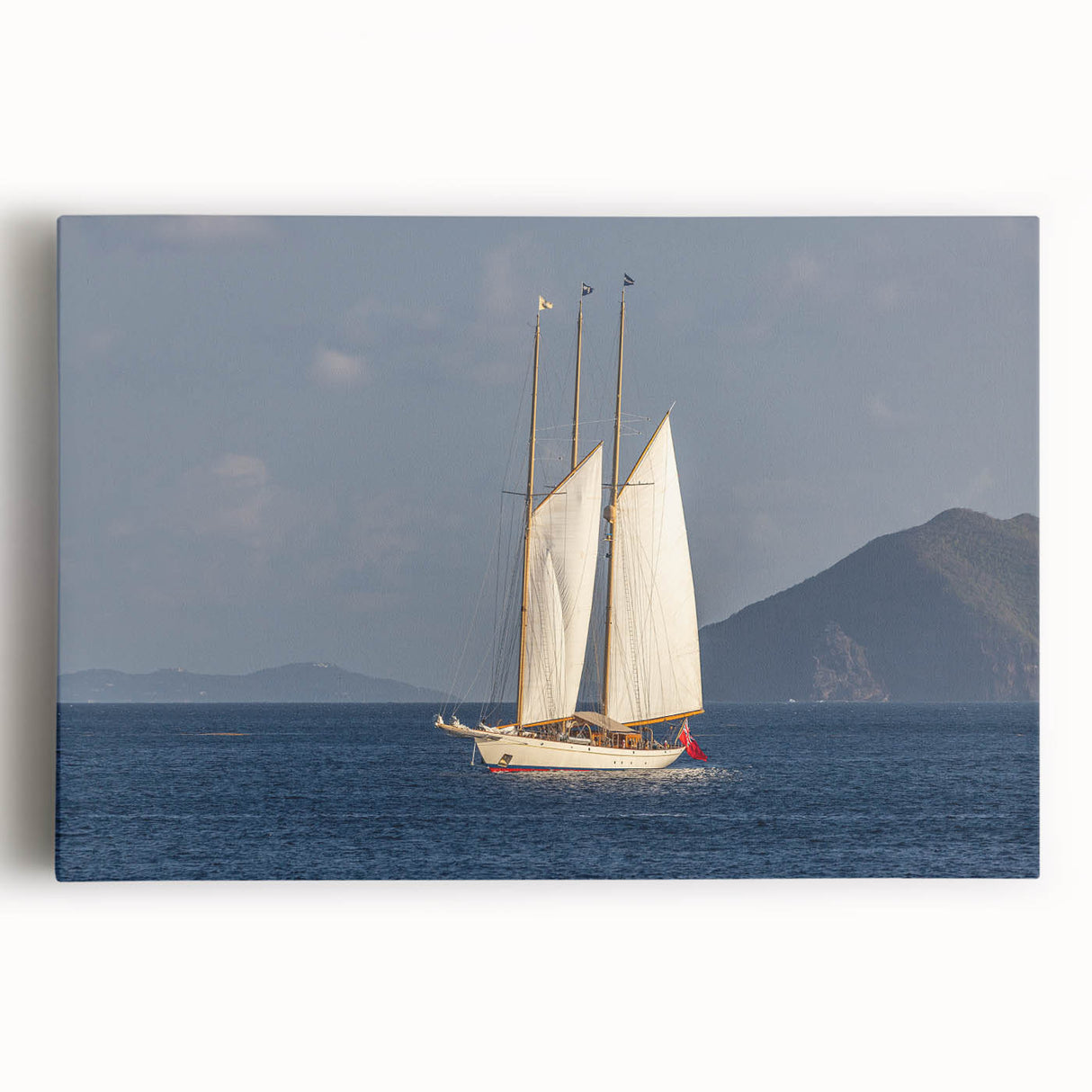 Black and white large art print of the Caribbean scenery on stretched canvas, suitable for kitchen or bedroom wall art.