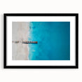 Extra large framed abstract art print featuring a colorful Caribbean scenery, ideal for living room decor.