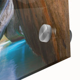 Large abstract wall art print of the Caribbean Virgin Islands in mid-century modernist style, ideal for dining room art.