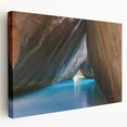 Caribbean Virgin Islands landscape on large stretched canvas, featuring vivid blue and green tones.