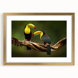 Extra large abstract art print depicting a textured Central American landscape, framed in gold, ideal for living room decor.