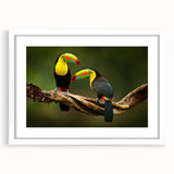 Abstract art print depicting a serene Belize landscape in soft pastel shades, framed with a white mat.