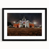 Extra large textured abstract art print featuring vibrant colors and a Costa Rica scenery in a black frame.