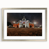 Textured abstract art print of a Costa Rican landscape in muted earth tones on a framed silver mat.