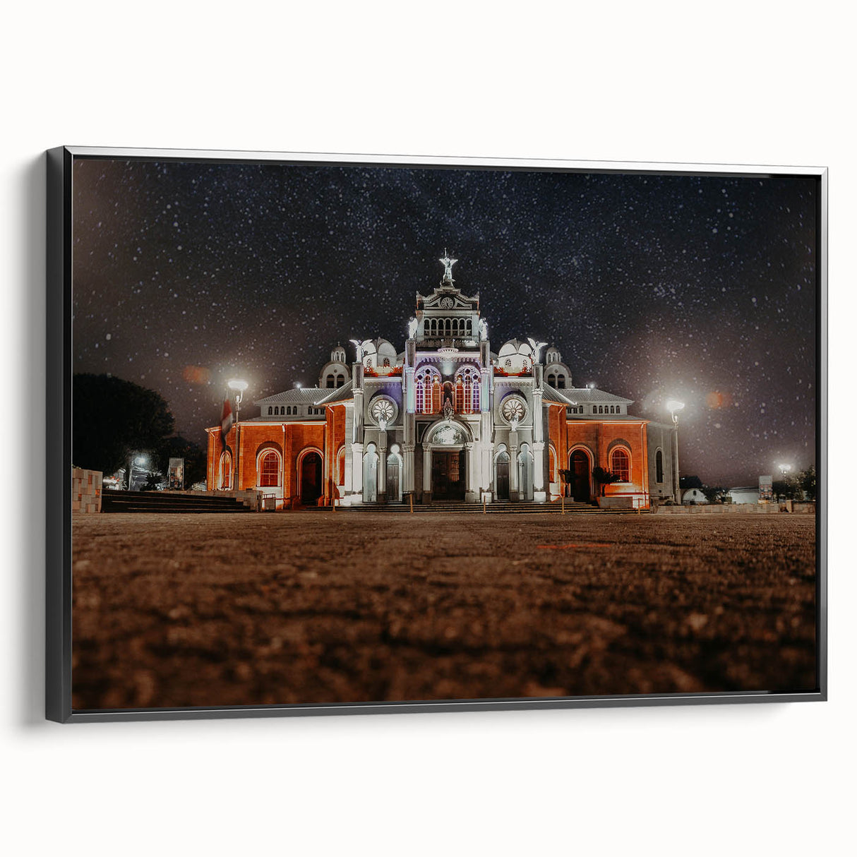 Black and white framed canvas of a Costa Rican landscape, perfect for bedroom wall art.