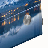 Large abstract wall art depicting Central American scenery in muted earth tones on acrylic glass.