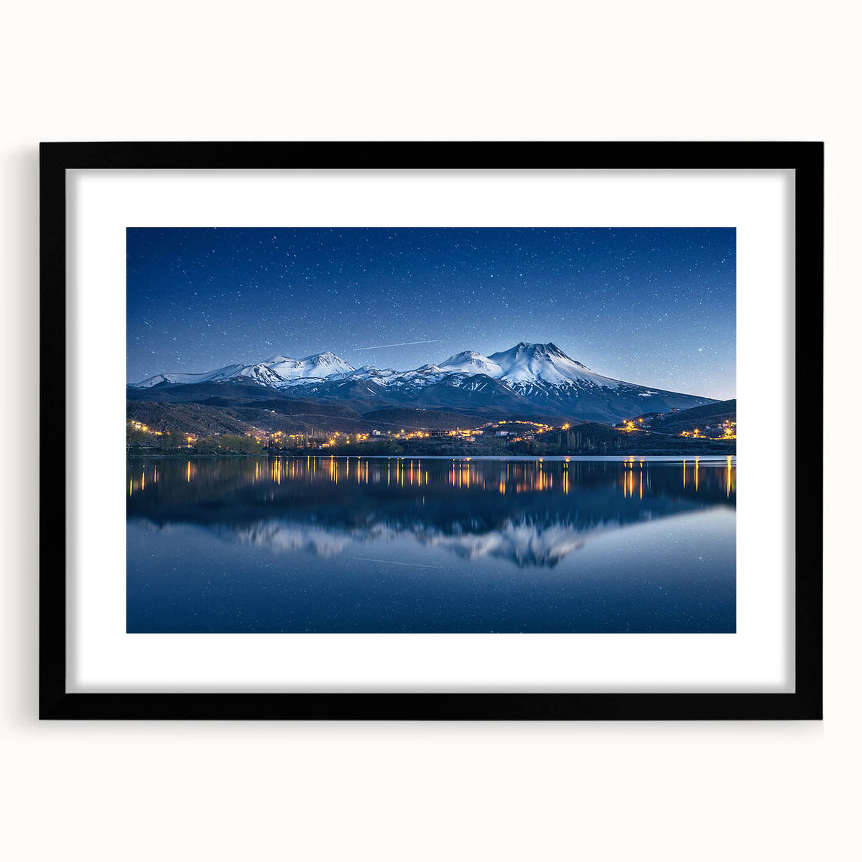 Extra large abstract art print featuring vibrant, colorful textures, framed in black, ideal for living room decor.