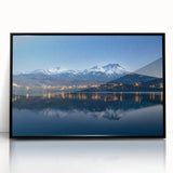 Large abstract wall art depicting a Central American landscape in muted earth tones, framed in black acrylic.