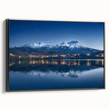 Black and white vintage poster art of a Central American landscape on framed canvas, suitable for bedroom wall decor.