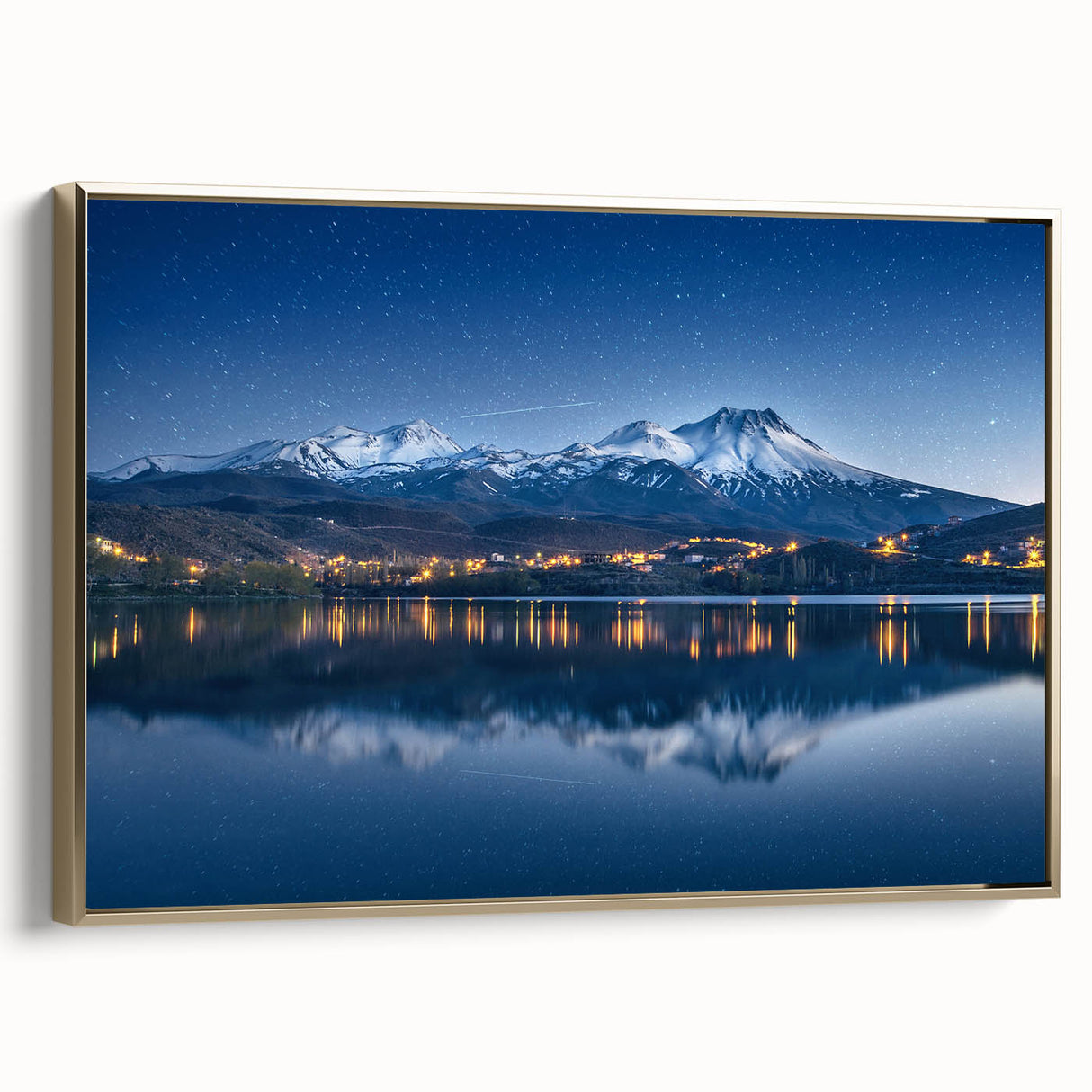 Framed canvas depicting a vintage-style landscape of Central America with muted earth tones, ideal for bedroom wall art.