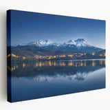 Colorful depiction of a Guatemalan landscape on stretched canvas, suitable for kitchen wall art.