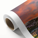 Art Deco style poster of a Central American scenery in pastel shades on rolled canvas, ideal for nursery wall art.