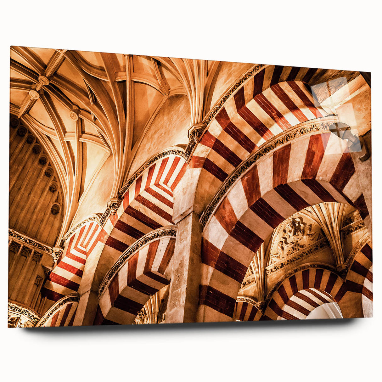 Large abstract wall art depicting a serene Nicaragua landscape in muted earth tones on acrylic glass.