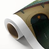 Art Deco style poster depicting a scenic view of Panama on rolled canvas, suitable for nursery wall art or dining room decor.