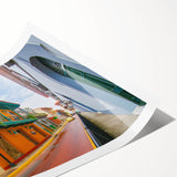 Extra large wall art featuring line art flowers in neutral tones on rolled print, ideal for large living room decor.