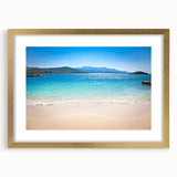 Abstract art print of European scenery in muted earth tones, framed in gold, ideal for dining room decor.