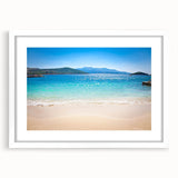 Textured art print of an abstract European scenery in muted earth tones on a white framed mat, suitable for bedroom decor.