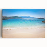 Black and white photo of Albanian landscape on stretched canvas, ideal for kitchen wall art.