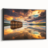 Black and white wall art of a Bulgarian landscape on framed canvas, ideal for bedroom decor.