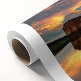 Art Deco poster of a European Bulgarian landscape in pastel hues on rolled canvas, ideal for nursery wall art.