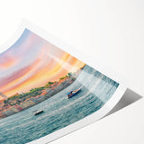 Extra large rolled print featuring line art flowers in muted tones, ideal for large living room wall decor.